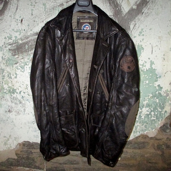 napapijri leather jacket